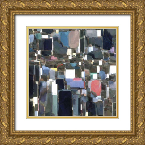 Building Block Tile II Gold Ornate Wood Framed Art Print with Double Matting by Burghardt, James