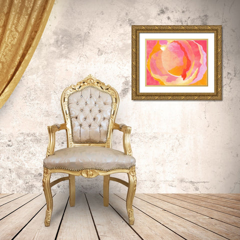 Cabbage Rose III Gold Ornate Wood Framed Art Print with Double Matting by Roth, Carolyn