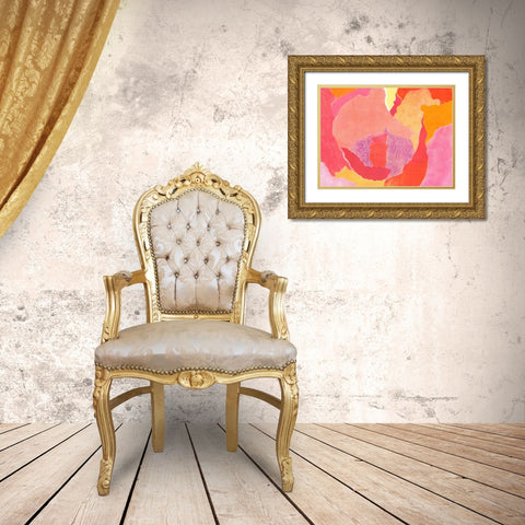 Cabbage Rose IV Gold Ornate Wood Framed Art Print with Double Matting by Roth, Carolyn