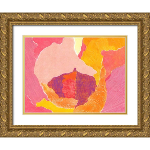 Cabbage Rose VI Gold Ornate Wood Framed Art Print with Double Matting by Roth, Carolyn