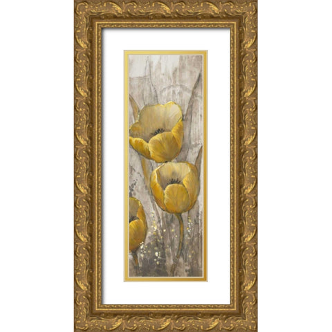 Ochre Tulips I Gold Ornate Wood Framed Art Print with Double Matting by OToole, Tim