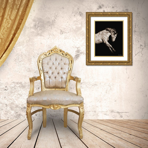 Horse Portrait IV Gold Ornate Wood Framed Art Print with Double Matting by Drost, David