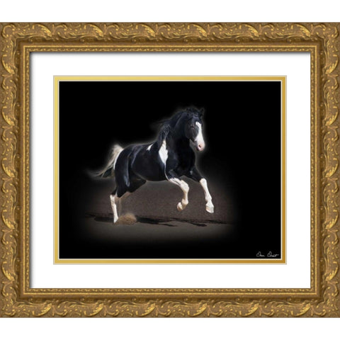 Horse Portrait VIII Gold Ornate Wood Framed Art Print with Double Matting by Drost, David