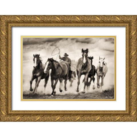 The Chase I Gold Ornate Wood Framed Art Print with Double Matting by Drost, David
