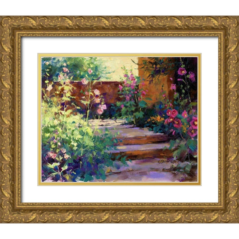Summer Path Gold Ornate Wood Framed Art Print with Double Matting by Pollard, Julie G.