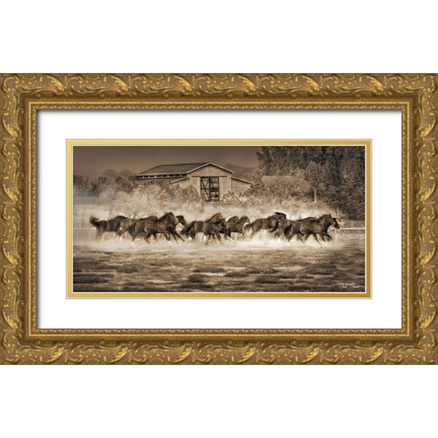 Custom A Dozen Quarters (ASH) Gold Ornate Wood Framed Art Print with Double Matting by Drost, David