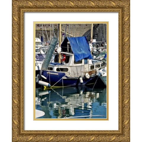 Antibes Harbor II Gold Ornate Wood Framed Art Print with Double Matting by Perry, Rachel