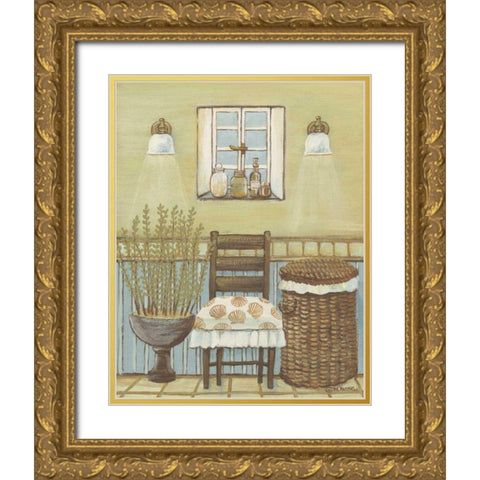 Seabreeze Bath III Gold Ornate Wood Framed Art Print with Double Matting by Russell, Wendy