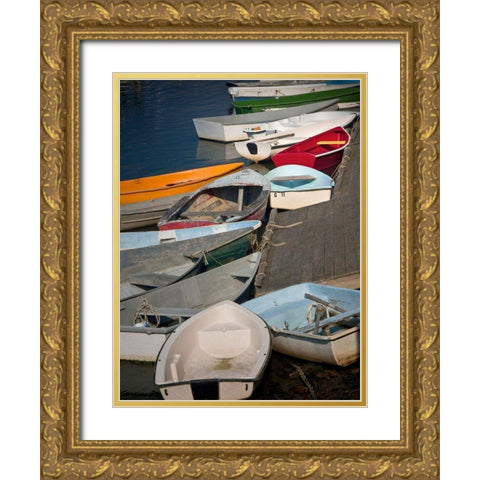 Row Boats III Gold Ornate Wood Framed Art Print with Double Matting by Perry, Rachel
