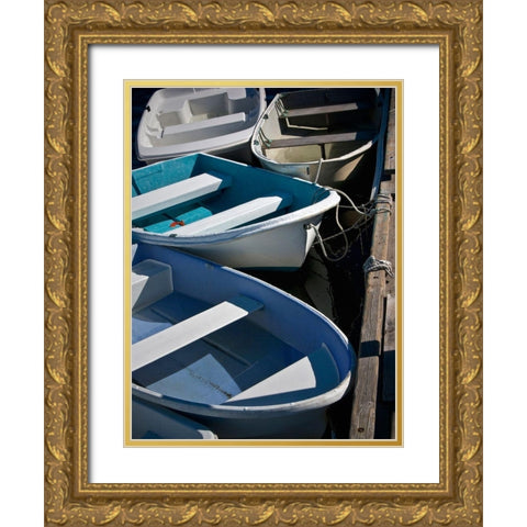 Row Boats IV Gold Ornate Wood Framed Art Print with Double Matting by Perry, Rachel