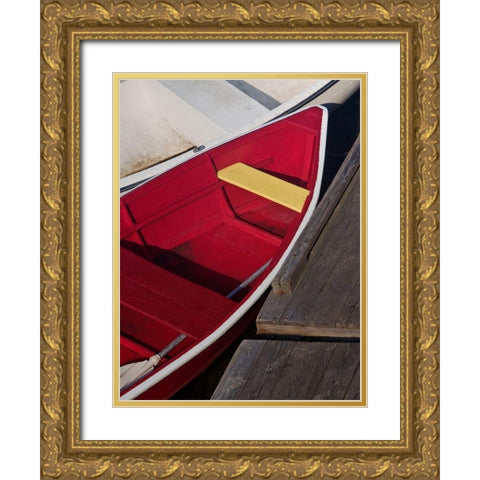 Row Boats VI Gold Ornate Wood Framed Art Print with Double Matting by Perry, Rachel
