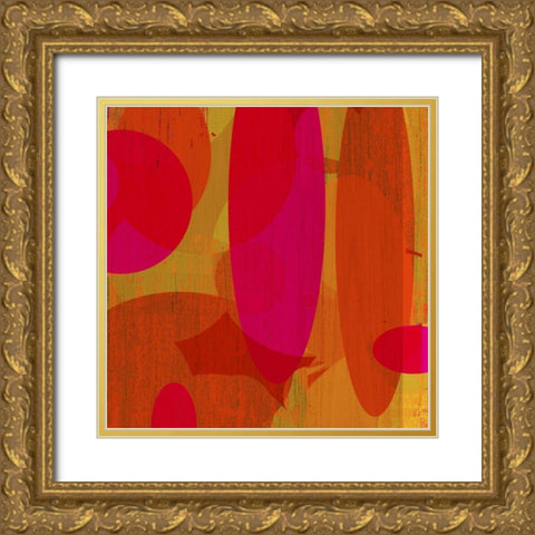 Warm Ellipses II Gold Ornate Wood Framed Art Print with Double Matting by Mountain, Ricki