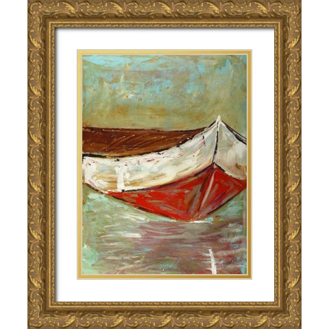 Canoe I Gold Ornate Wood Framed Art Print with Double Matting by Hebert, Deann