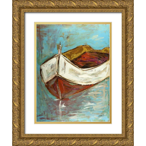 Canoe II Gold Ornate Wood Framed Art Print with Double Matting by Hebert, Deann