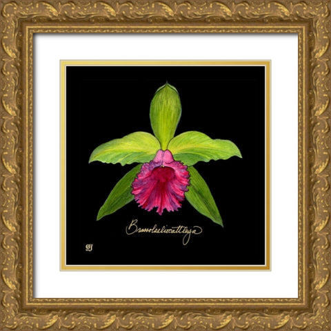 Vivid Orchid I Gold Ornate Wood Framed Art Print with Double Matting by Joyner, Ginny
