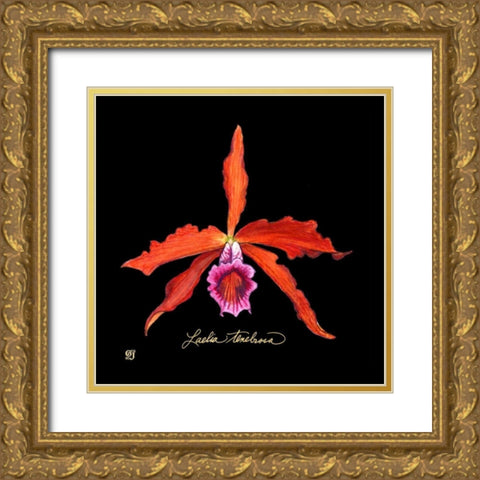 Vivid Orchid II Gold Ornate Wood Framed Art Print with Double Matting by Joyner, Ginny