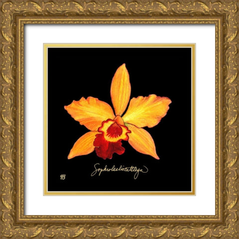 Vivid Orchid VI Gold Ornate Wood Framed Art Print with Double Matting by Joyner, Ginny