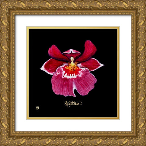 Vivid Orchid VIII Gold Ornate Wood Framed Art Print with Double Matting by Joyner, Ginny