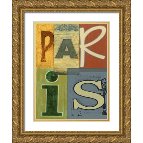 Paris Gold Ornate Wood Framed Art Print with Double Matting by Vision Studio