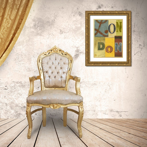 London Gold Ornate Wood Framed Art Print with Double Matting by Vision Studio