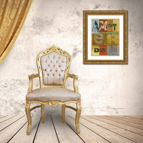 Amsterdam Gold Ornate Wood Framed Art Print with Double Matting by Vision Studio