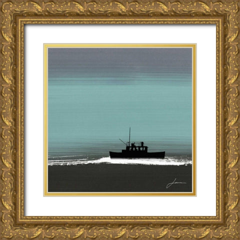 Dusky Sea III Gold Ornate Wood Framed Art Print with Double Matting by Burghardt, James