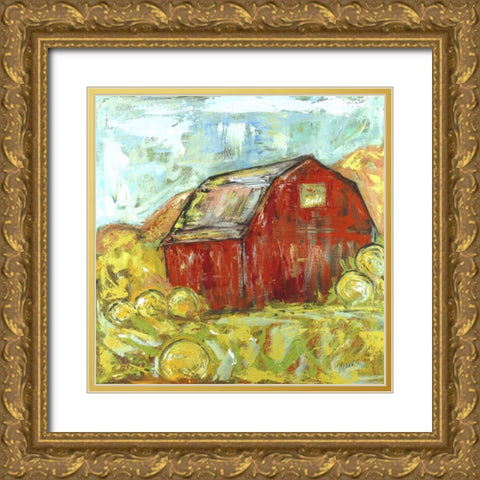 Little Red I Gold Ornate Wood Framed Art Print with Double Matting by Hebert, Deann