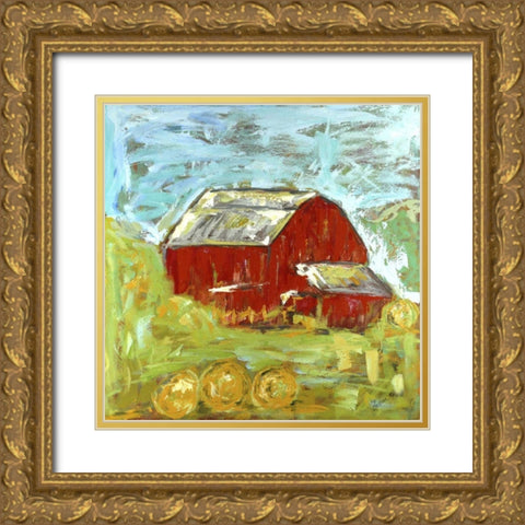 Little Red II Gold Ornate Wood Framed Art Print with Double Matting by Hebert, Deann