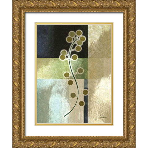Brushed Metro Stems IV Gold Ornate Wood Framed Art Print with Double Matting by Burghardt, James