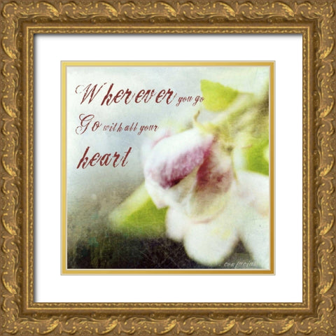 Blossoming Inspiration II Gold Ornate Wood Framed Art Print with Double Matting by Open Journey