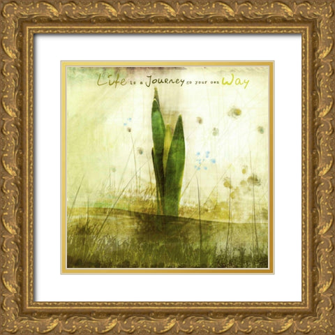 Blossoming Inspiration V Gold Ornate Wood Framed Art Print with Double Matting by Open Journey
