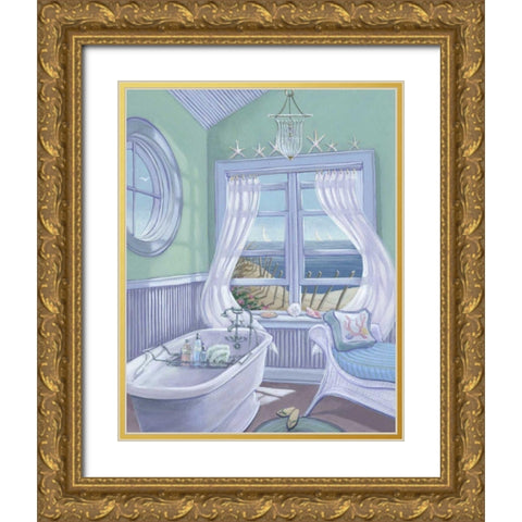 Coastal Breeze II Gold Ornate Wood Framed Art Print with Double Matting by McIntyre, Joelle