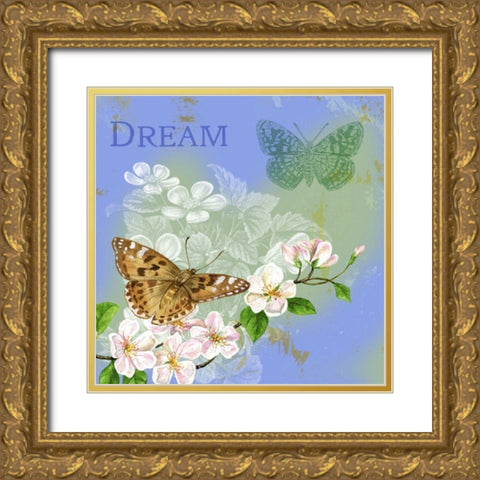 Butterflies Inspire II Gold Ornate Wood Framed Art Print with Double Matting by Maday, Jane