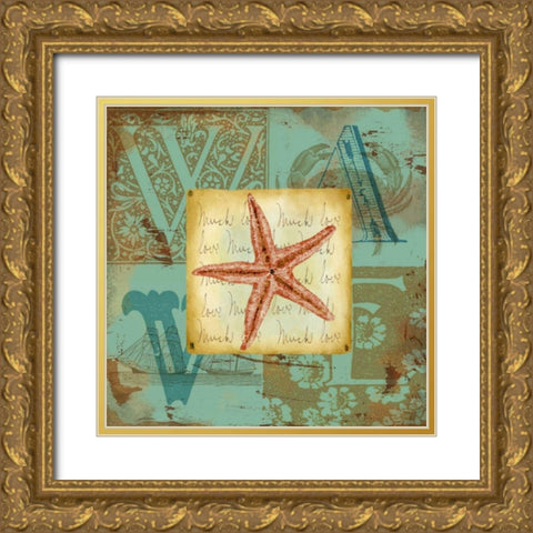 Sand and Surf II Gold Ornate Wood Framed Art Print with Double Matting by Maday, Jane
