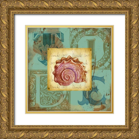 Sand and Surf IV Gold Ornate Wood Framed Art Print with Double Matting by Maday, Jane
