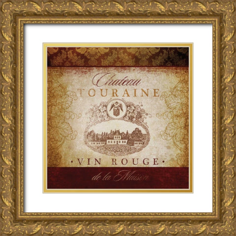 Wine Label VI Gold Ornate Wood Framed Art Print with Double Matting by Beth Anne Creative