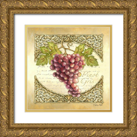 Wine Grapes I Gold Ornate Wood Framed Art Print with Double Matting by Wright, Sydney