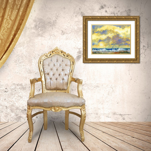Beach View II Gold Ornate Wood Framed Art Print with Double Matting by Thomas, H.