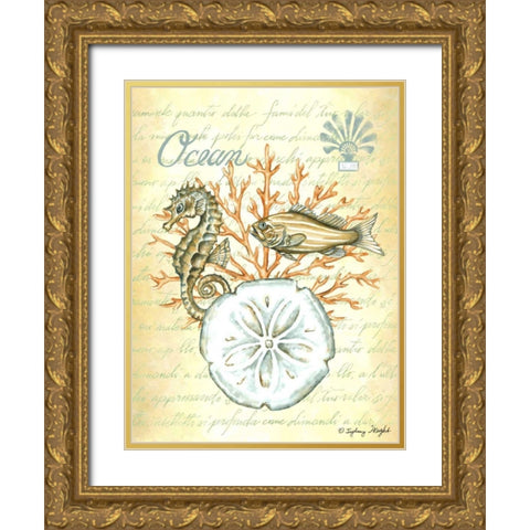 Under The Sea III Gold Ornate Wood Framed Art Print with Double Matting by Wright, Sydney