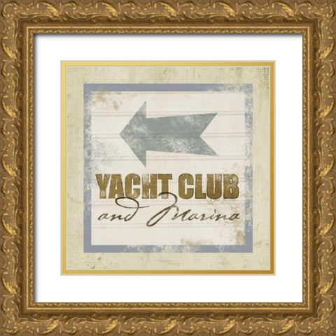 Beach Sign IX Gold Ornate Wood Framed Art Print with Double Matting by Beth Anne Creative