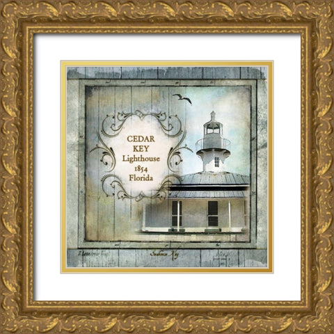 Florida Lighthouse IV Gold Ornate Wood Framed Art Print with Double Matting by Beth Anne Creative