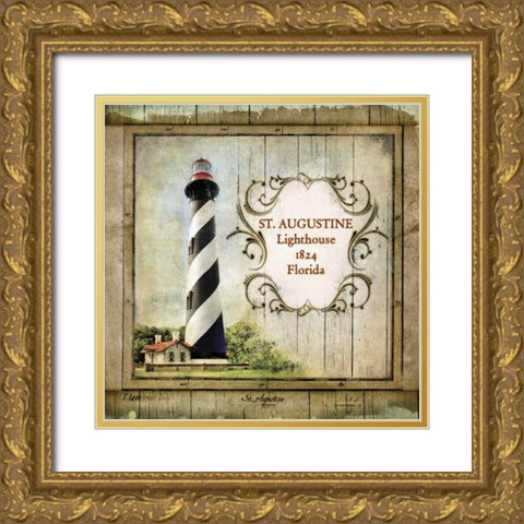 Florida Lighthouse IX Gold Ornate Wood Framed Art Print with Double Matting by Beth Anne Creative