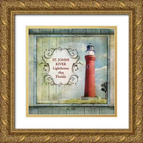 Florida Lighthouse XI Gold Ornate Wood Framed Art Print with Double Matting by Beth Anne Creative