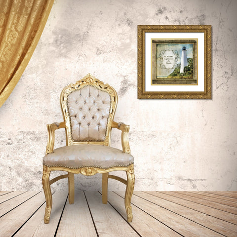 Florida Lighthouse XII Gold Ornate Wood Framed Art Print with Double Matting by Beth Anne Creative