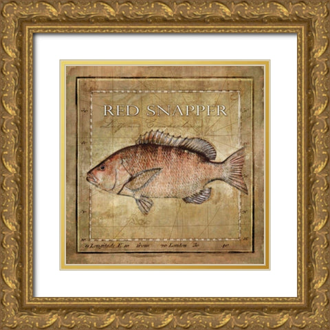 Ocean Fish VII Gold Ornate Wood Framed Art Print with Double Matting by Beth Anne Creative