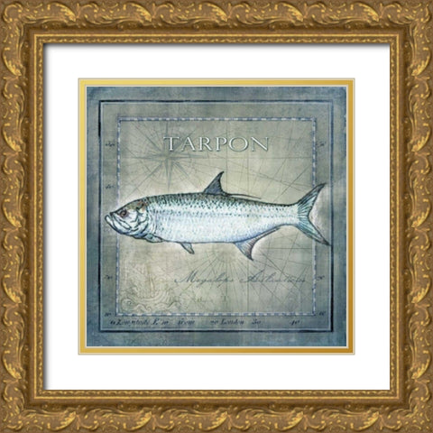 Ocean Fish X Gold Ornate Wood Framed Art Print with Double Matting by Beth Anne Creative