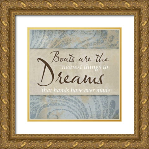 Coastal Inspiration I Gold Ornate Wood Framed Art Print with Double Matting by Beth Anne Creative