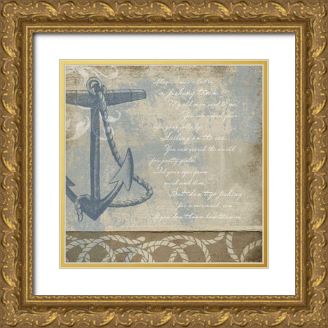Coastal Inspiration VI Gold Ornate Wood Framed Art Print with Double Matting by Beth Anne Creative