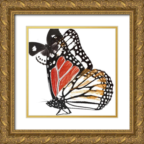 Butterflies Dance IV Gold Ornate Wood Framed Art Print with Double Matting by Project, A.