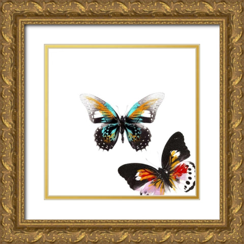 Butterflies Dance VI Gold Ornate Wood Framed Art Print with Double Matting by Project, A.